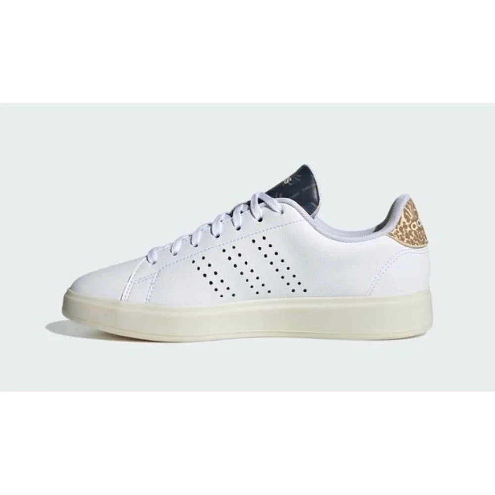 Adidas Advantage 2.0 Court Womens 7.5 White‎ Leopard Leather Sneakers New IG9182